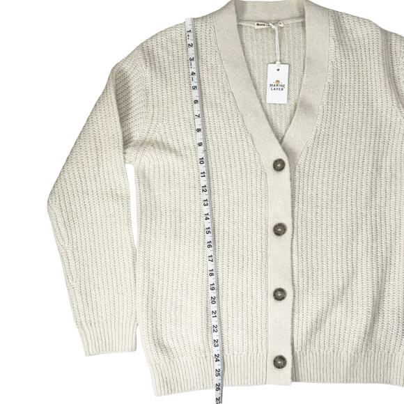 Marine Layer Nova Oversized Cardigan Ivory Wool Blend Women’s Small NWT - Picture 5 of 6